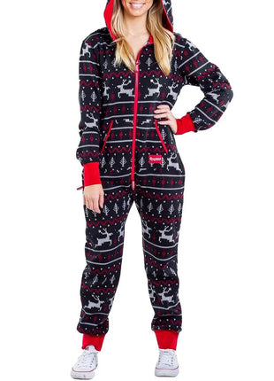 Unisex Black and Red Fair Isle - Christmas Jumpsuit