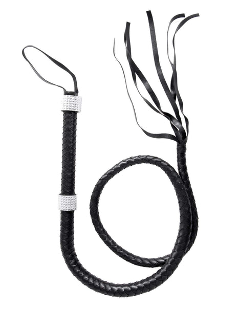 Rhinestone Handle Braided Whip