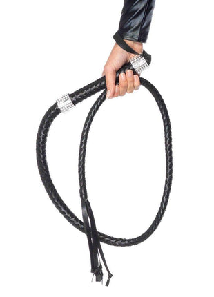 Rhinestone Handle Braided Whip