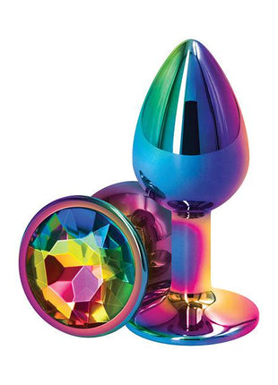 Rear Assets Mulitcolor Round Anal Plug - Small