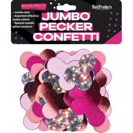 Bachelorette Mylar Party Pecker Confetti Jumbo - Multi-Color