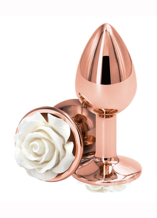 Rear Assets Anal Plug With Rose - Small