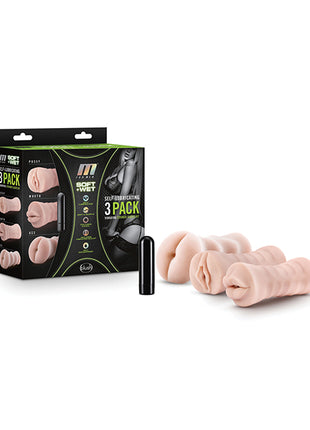 Blush M 3-Pack Vanilla Vibrating Masturbator