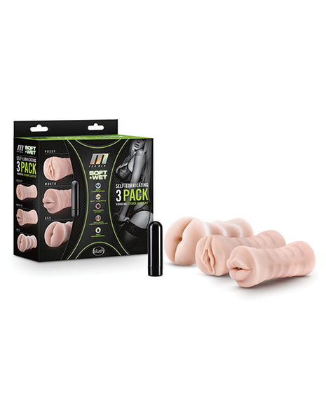 Blush M 3-Pack Vanilla Vibrating Masturbator