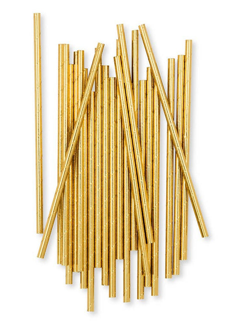 Gold Foil Fancy Paper Drinking Straws