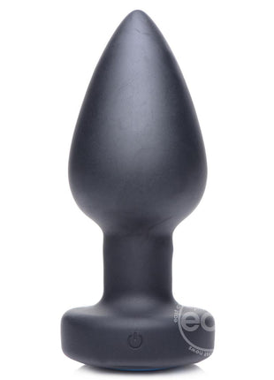 Zeus Vibrating & E-Stim Silicone Rechargeable Anal Plug With Remote Control - Black