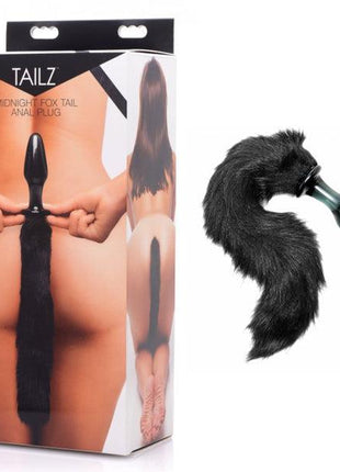 Tailz Midnight Fox Glass Butt Plug With Tail