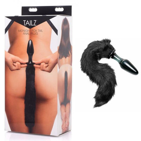 Tailz Midnight Fox Glass Butt Plug With Tail
