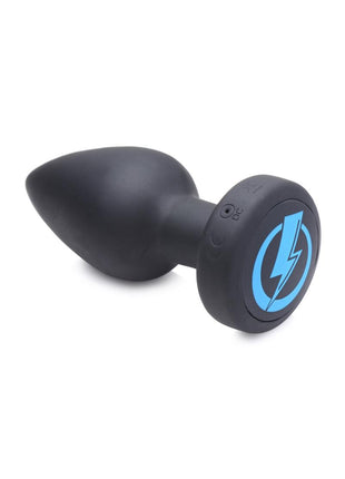 Zeus Vibrating & E-Stim Silicone Rechargeable Anal Plug With Remote Control - Black