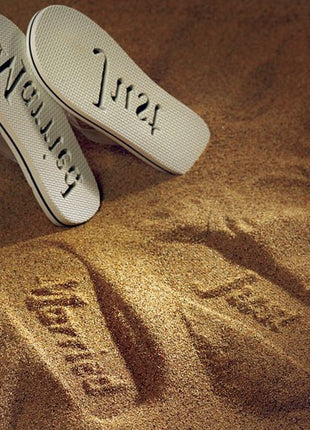 Men's Just Married Wedding Favor Flip Flops - Black