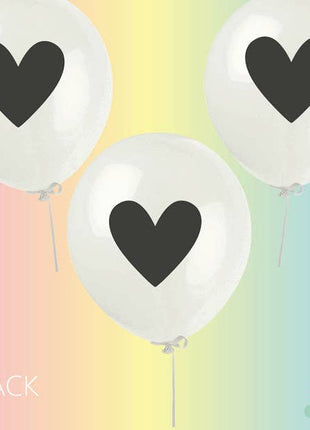 Heart Print Latex Balloons | 3 Pack