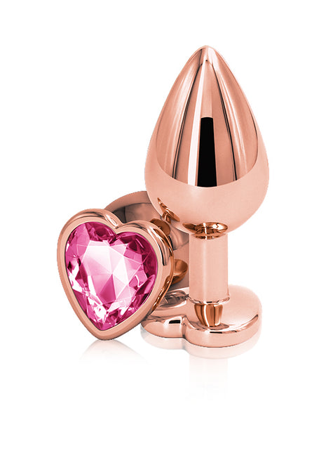 Rear Assets Rose Gold Heart Plug -Medium