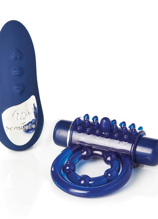 Sensuelle Remote Control Rechargeable Bullet Ring - Blue