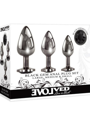 Black Gem Anal Plug Set (3 piece set)
