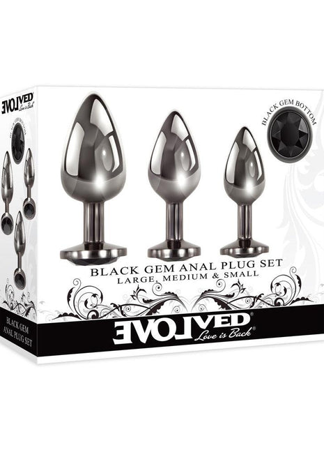 Black Gem Anal Plug Set (3 piece set)