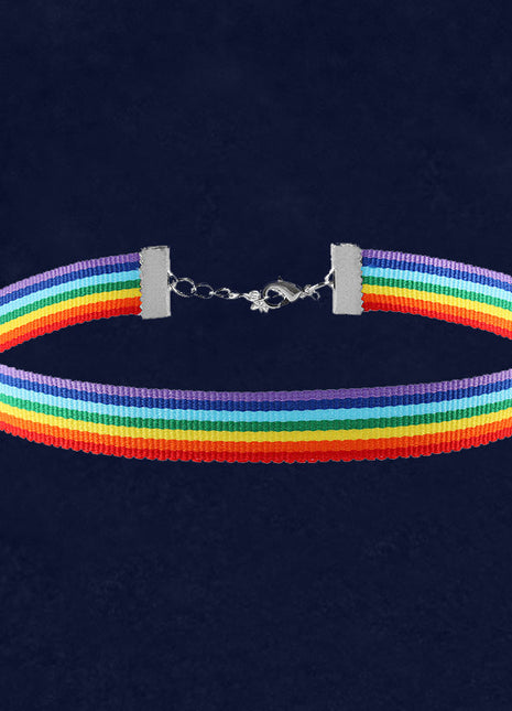 Rainbow Striped Choker Necklace