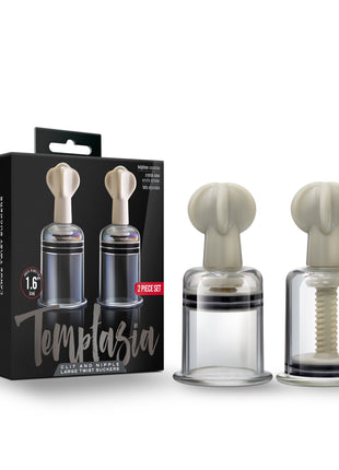 Temptasia Clit And Nipple Large Twist Suckers (Set of 2) - Clear