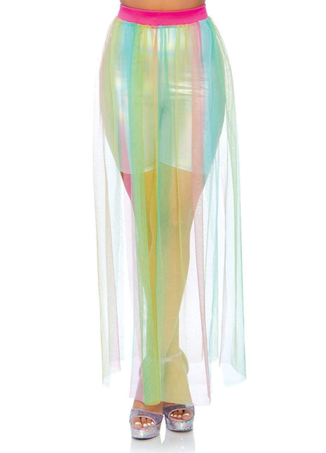 Multi Slit Sheer Maxi Skirt