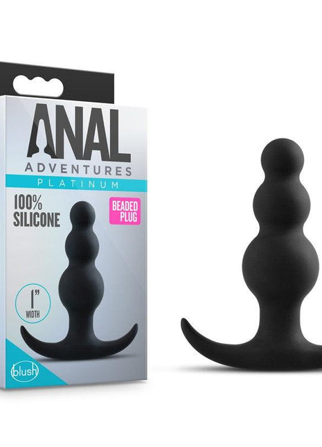 Anal Adventures Platinum Beaded Silicone Butt Plug