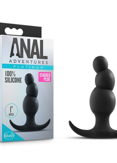 Anal Adventures Platinum Stacked Silicone Butt Plug