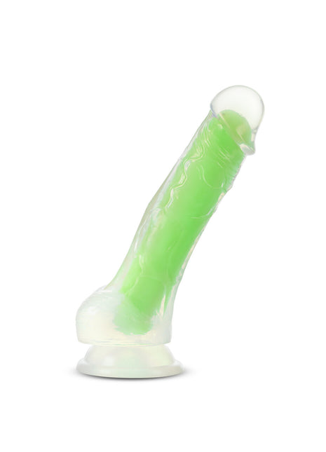 Neo Elite Glow in the Dark Dildo With Balls 7.5in