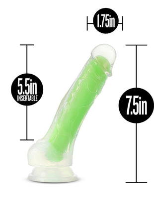 Neo Elite Glow in the Dark Dildo With Balls 7.5in